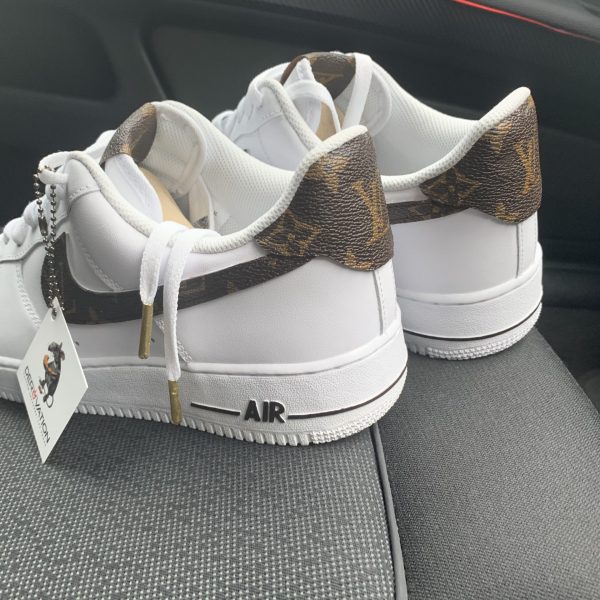 CUSTOM BROWN LV X 20 AIR FORCE 1 â Derivation Customs â Custom sneakers Swarovski trainers