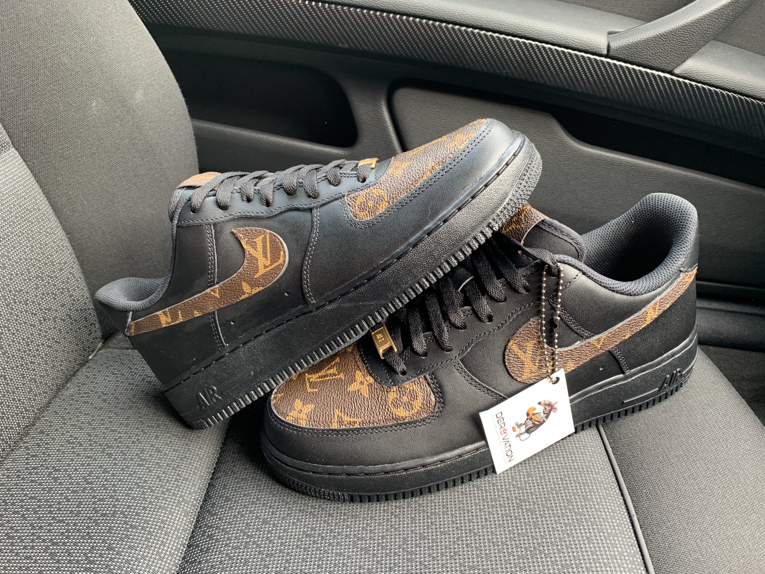 CUSTOM BLACK LV X 20 AIR FORCE 1 â Derivation Customs â Custom sneakers Swarovski trainers