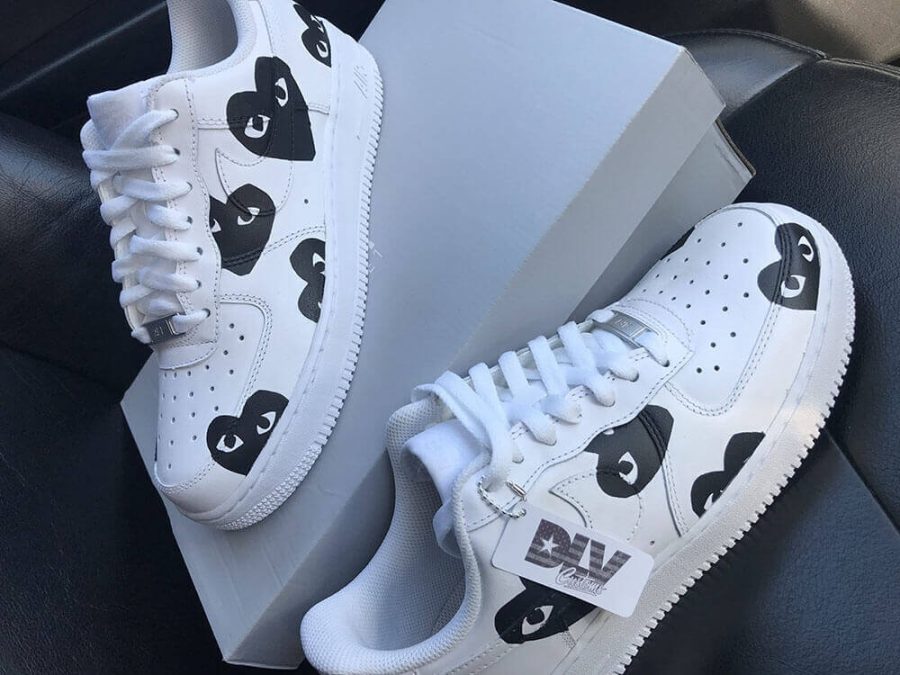 CDG HEART FACE AIR FORCE 1