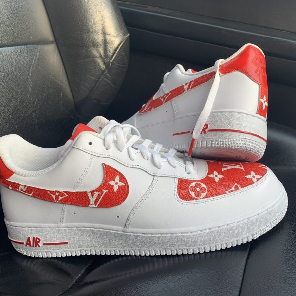 CUSTOM RED LV X AIR FORCE 19 – Derivation Customs – Custom sneakers ...