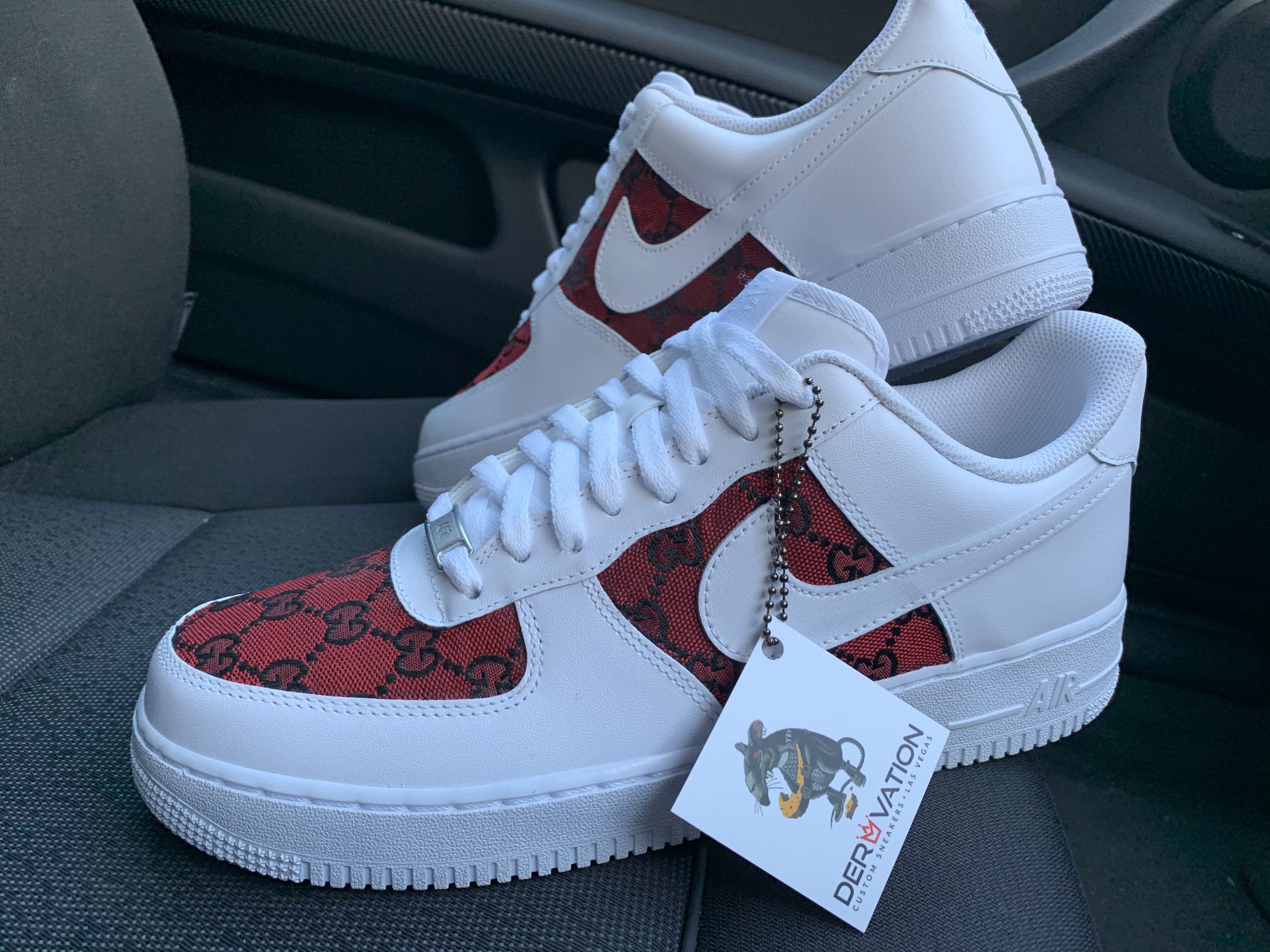 custom red and black af1