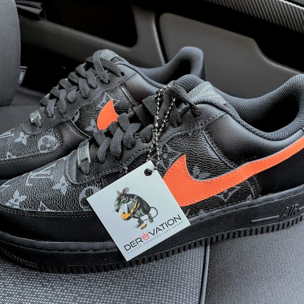 BLACK CUSTOM X 21 LV AIR FORCE 1 - Derivation Customs - Custom sneakers Swarovski trainers