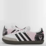 Custom Miami Inter CF Adidas Samba with pink and black artwork, side view