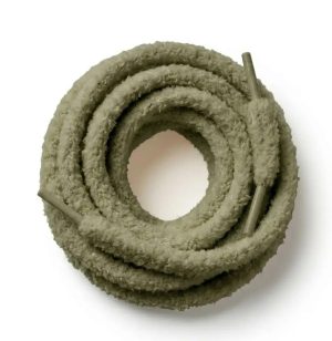 Olive fluffy sneaker laces 130cm