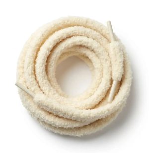 Pastel yellow fluffy sneaker laces 130cm